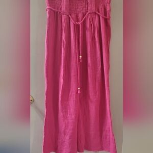 Chic Ban Jara Pink Wide Leg Pants With Rope Belt. Sz L